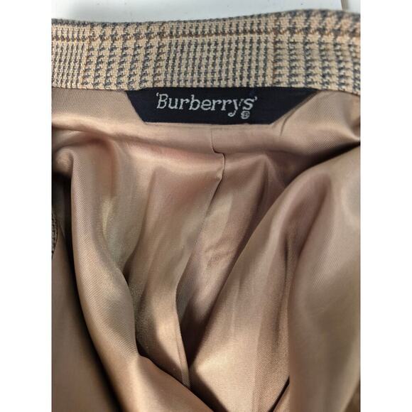 VTG Burberry Wool Tweed Plaid Blazer, Brown/Beige/Grey Tweed 40 R - Picture 6 of 6